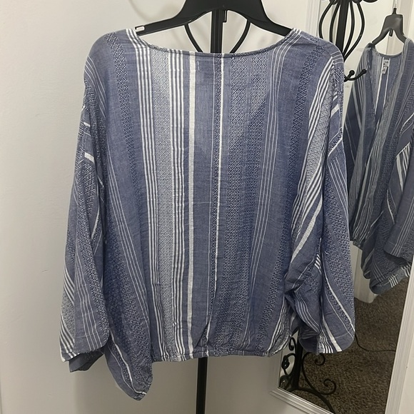 DASH STUDIO New Elegant Blue Striped Blouse - Picture 6 of 6